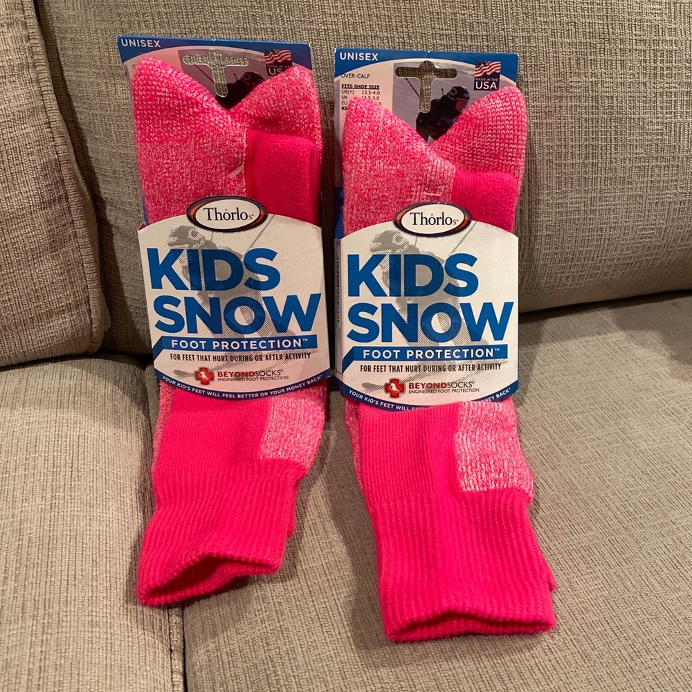 Thorlos Kids Snow socks, TWO pairs, New, unisex,